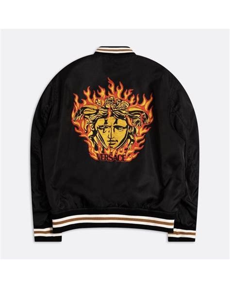 versace medusa bomber|Medusa Flame Nylon Bomber Jacket .